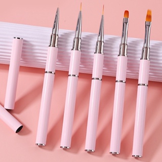 5pcs Double Ended Gift Professional Line Drawing Home Salon UV Gel Painting Detailing Design Nail Art Brush Set【COD】