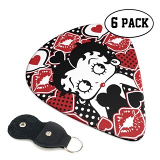 Betty Boop ปิ๊กกีตาร์ 0.71 มม. สําหรับกีตาร์ไฟฟ้า เบส และอะคูสติก 6 แพ็ค