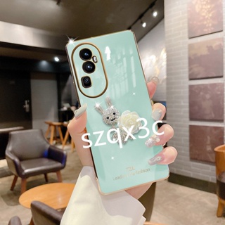 พร้อมส่ง เคสโทรศัพท์มือถือ TPU นิ่ม ลายกระต่ายคริสตัล วิบวับ แฟชั่น สําหรับ OPPO Reno10 Pro+ Reno 10 Pro Plus 5G A78 4G NFC A98 OppoA78