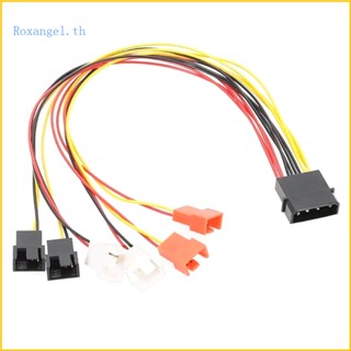 Rox สายเคเบิลแยกพัดลมระบายความร้อน 4Pin Molex Y สําหรับเคส PC พัดลม 12V 7V 5V