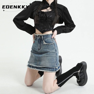 EOENKKY  กระโปรง กระโปรงยีนส์ กระโปรงกางเกง 2023 NEW Style fashion Chic สไตล์เกาหลี Trendy A93M07R 36Z230909