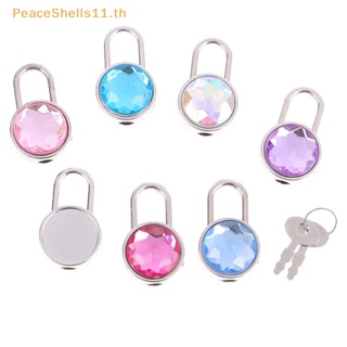 Peaceshells กุญแจล็อก ทรงกลม ประดับเพชร พร้อมกุญแจล็อก สําหรับกระเป๋าเดินทาง เครื่องประดับ กล่องไดอารี่ กระเป๋าเดินทาง 1 ชุด