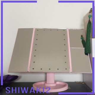 [Shiwaki2] กระจกแต่งหน้าตั้งโต๊ะ มีไฟ Led 22 ดวง หมุนได้ พกพาง่าย ของขวัญ สําหรับผู้หญิง