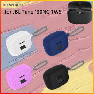 ❤ Domybest เคสหูฟังไร้สาย ซิลิโคน กันกระแทก พร้อมตะขอ สําหรับ JBL Tune 130NC TWS