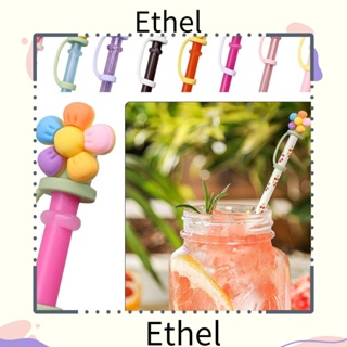 Ethel1 จุกปิดหลอดดูดน้ํา ซิลิโคน ลายการ์ตูน กันกระเด็น ใช้ซ้ําได้