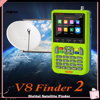 [Sy] เครื่องค้นหาดาวเทียม V8 Finder 2 DVB-S2X S2 S HD แบตเตอรี่ในตัว 4000mAh 35 นิ้ว ปรับความแข็งแรงสัญญาณดาวเทียม สําหรับจานนั่ง