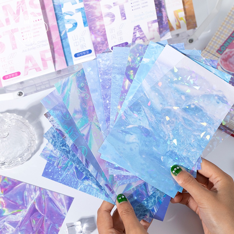 สติกเกอร์เลเซอร์ ลายดาว และฝัน 14SHEETS สําหรับติดตกแต่งสมุดภาพ