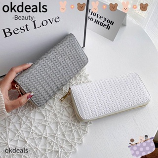 Okdeals กระเป๋าสตางค์ ใบยาว ทรงคลัทช์ ใส่บัตร โทรศัพท์มือถือได้ สําหรับผู้หญิง