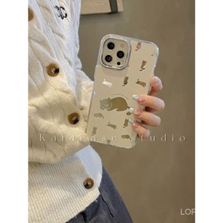 เคสโทรศัพท์มือถือนิ่ม กันกระแทก ลายลูกแมวน่ารัก มีกระจก สําหรับ iPhone 7 8 Plus XS XR X XS max 11 12 13 14 11 Pro max 12 Pro 13 Pro เคสป้องกันสูงสุด 14 Pro max