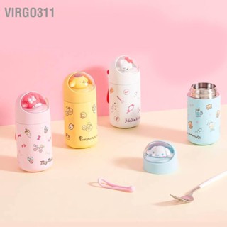  Virgo311 การ์ตูนถ้วยสูญญากาศสแตนเลสรูปสัตว์น่ารักฉนวนกันความร้อนถ้วยมินิถ้วยน้ำแบบพกพาสำหรับเด็กเด็ก