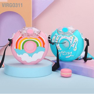 Virgo311 Donut Bottle 380ML Cute Leakage Proof Portable BPA Free Silicone PC 145x145mm Water with Strap for Travel ซื้อทันที เพิ่มลงในรถเข็น