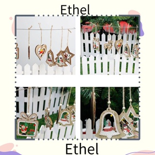 Ethel1 จี้ไม้ งานฝีมือ สําหรับตกแต่งต้นคริสต์มาส DIY 1/2 ชิ้น