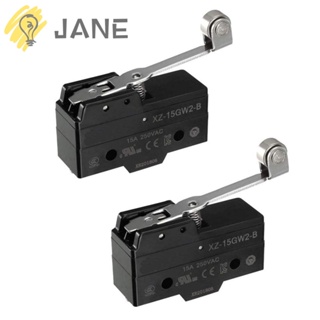 Jane สวิตช์แอคชั่น ไมโครสวิตช์ NO+NC 15A SPDT 125V/250V AC XZ-15GW2-B ทนทาน 2 ชิ้น