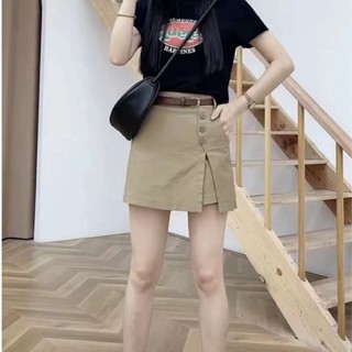กางเกงขาห้าส่วน ผ้าฝ้ายแท้ เอวสูง ทรงหลวม สีเขียว พลัสไซซ์ สําหรับผู้หญิง BKB0