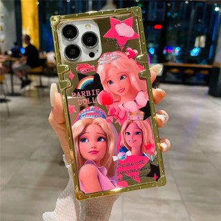 Barbie Mirror คดี Samsung Galaxy A24 A23 A14 A13 A13lite A22 A32 4G A51 A71 A31 A21S A21 A11 S23 Ultra S23Plus S23Ultra การ์ตูน ปกป้องเปลือก Cute Cartoon Butterfly Soft TPU Case