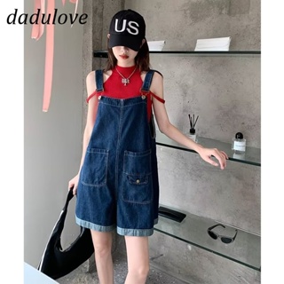 DaDulove💕 New American Ins High Street Retro Denim Overalls Niche High Waist Wide Leg Pants Large Size Hot Pants