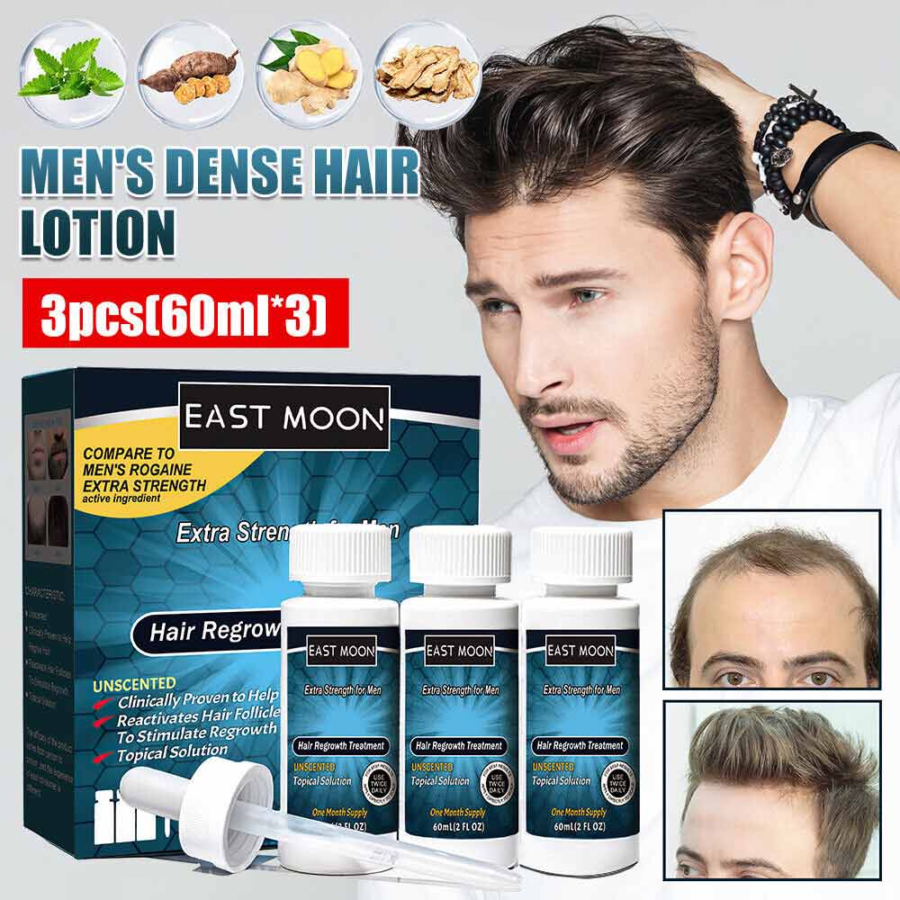 3PC Hair Regrowth Extra Strength Topical Hair Loss Treatment For Men Solution