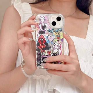 เคสโทรศัพท์มือถือ ลายการ์ตูน Gwen Spider Man สีเงิน สําหรับ iPhone 11 12promax 14 13promax