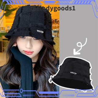 Melodygoods1 หมวกบักเก็ต กันแดด สีพื้น สไตล์ฮิปฮอป สําหรับผู้หญิง