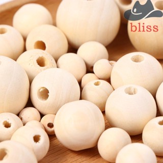 Bliss ลูกปัดไม้ ทรงกลม แฮนด์เมด สําหรับทําเครื่องประดับ สร้อยข้อมือ DIY