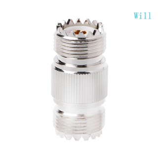 Will UHF PL-259 SO-239 Female To UHF Female อะแดปเตอร์แจ็คเชื่อมต่อนิกเกิล RF