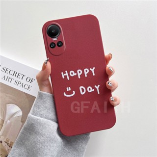 พร้อมส่ง ใหม่ เคสโทรศัพท์มือถือ ซิลิโคนนิ่ม TPU ผิวด้าน กันรอยกล้อง ลาย Happy Day สําหรับ Oppo Reno10 Pro Global Version Reno 10 Pro+ 5G Reno10Pro Plus