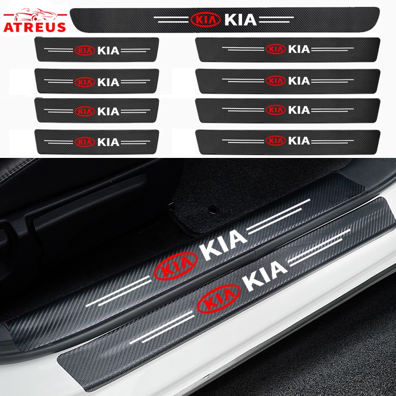 KIA สติกเกอร์​กันรอยชายบันไดติดรถ กันรอยบันไดรถ กันรอยขีดข่วน​ สำหรับ KIA EV6 GT Carnival Soul EV Picanto Rio K5 Cerato Sorento Sportage Threshold stickers to prevent trampling