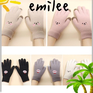 EMILEE ถุงมือ แบบสัมผัสหน้าจอได้ เหมาะกับใส่กลางแจ้ง แฟชั่นฤดูหนาว สําหรับเด็กผู้หญิง