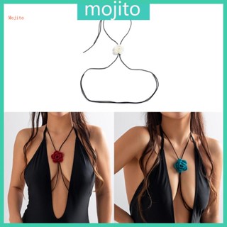 Mojito สายโซ่คล้องหน้าอก รูปดอกไม้ เซ็กซี่ ปรับได้ สําหรับผู้หญิง Y2K