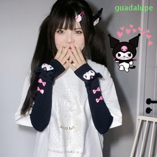 Guadalupe ปลอกแขน ผ้าเรยอน ลายการ์ตูน Cinnamoroll ระบายอากาศ กันแดด สําหรับผู้หญิง