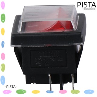 PISTA ปุ่มสวิตซ์ DPST 4 Pin 125 250VAC 16A DPST กันน้ํา สีดํา สําหรับเรือ 2 ชิ้น