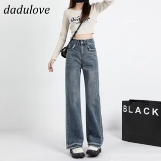 DaDulove💕 New American Ins High Street Retro Raw Edge Jeans Niche High Waist Wide Leg Pants Large Size Trousers