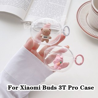 【ของแท้】เคสหูฟัง แบบใส แบบนิ่ม ลายหมี และหัวใจ สามมิติ สําหรับ Xiaomi Buds 3T Pro 3T Pro