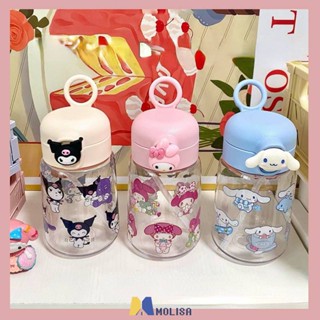 400ml Sanrio Straw Cup Cinnamoroll Kuromi Melody Anime Straight Tube Cup Summer Cartoon Sports Water Bottle MOLISA