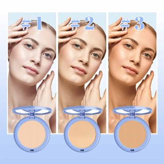 Ouhoe 8g Compact Waterproof Pressed Powder Matte Flawless Lightweight Oil-controlling Makeup Natural Nude Makeup