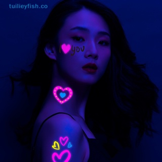 Tuilieyfish สติกเกอร์รอยสักนีออน เรืองแสง ลายฮาโลวีน ปาร์ตี้วันเกิด