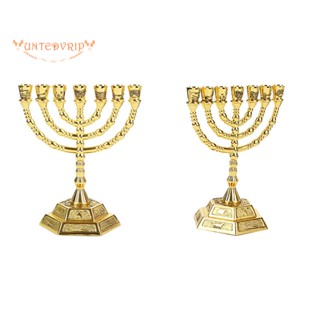 Golden Jewish Menorah เชิงเทียน 7 กิ่ง สําหรับตกแต่งบ้าน