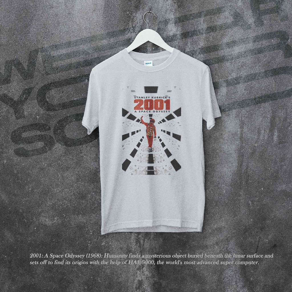 มีหลายสี เสื้อยืด พิมพ์ลายภาพยนตร์ Space Odyssey 1968 2001: A