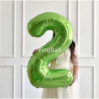 ลูกโป่งฟอยล์ รูปตัวเลข สีเขียว 40 นิ้ว สําหรับตกแต่งปาร์ตี้วันเกิด งานแต่งงาน