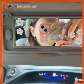 Widebeaucloud สติกเกอร์ไวนิล ลายดอกไม้น่ารัก สําหรับติดตกแต่งกระจกมองหลังรถยนต์ แล็ปท็อป โทรศัพท์