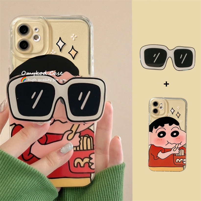 Case+Holder Samsung S21 FE S20 FE S22 S21 S20 Plus Ultra M14 Samsung Note 20 10 Plus M23 M33 M52 M53 Cute Cartoon Phone Case + Holder Shockproof Air Cushion Protective Back Cover