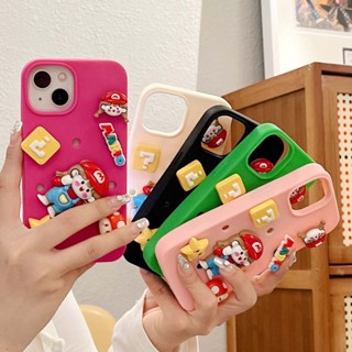 [DIY] เคสโทรศัพท์มือถือ ซิลิโคนนิ่ม กันกระแทก ลายมาริโอ้น่ารัก 3D กระจายความร้อน สําหรับ iPhone 11 14PROMAX 13PROMAX 12PROMAX XR XSMAX