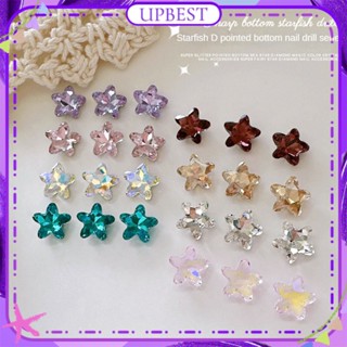 ♕ 1pc Nail Art Starfish Jewelry Crystal Pointed Diamond Ice Transparent Aurora Color Drill Nail Accessories Manicure Tool For Nail Shop 8 Designs UPBEST