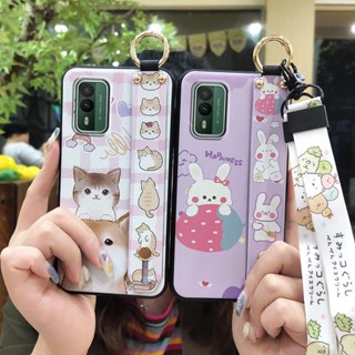 Shockproof Anti-knock Phone Case For Nokia XR21 Cartoon Wrist Strap Phone Holder ring Kickstand Waterproof Dirt-resistant