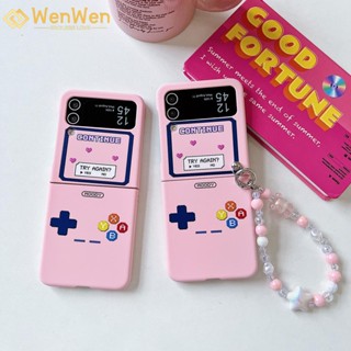 Wenwen เคสโทรศัพท์มือถือ สัมผัสคล้ายผิวหนัง สีชมพู สําหรับ Samsung Z Flip4 Z Flip3