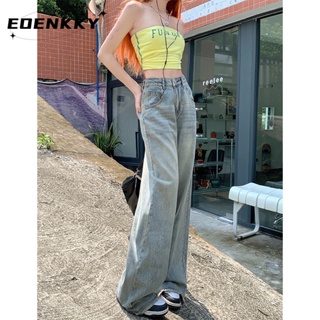 EOENKKY กางเกงขายาว กางเกงยีสน์ผู้หญิง ทรงหลวม ๆ ตรง Retro Hip Hop Pants 2023 NEW Style  สไตล์เกาหลี สวยงาม Beautiful Stylish A97L3QH 36Z230909