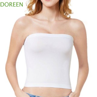 Doreen Tube Tops เสื้อชั้นใน เกาะอก ยืดได้ แขนกุด Ruched Bra