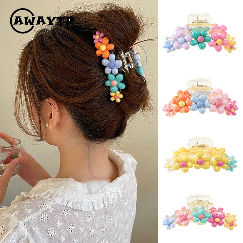 Awaytr ใหม่ กิ๊บติดผม ลายฉลาม ดอกไม้ โดปามีน พรีเมี่ยม สัมผัส อุปกรณ์เสริม สําหรับผู้หญิง