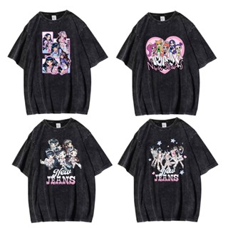 ใหม่ เสื้อยืดลําลอง ผ้าฝ้าย แขนสั้น พิมพ์ลาย Powerpuff Girls ทรงหลวม สไตล์วินเทจ แฟชั่นคู่รัก สําหรับสตรี