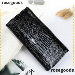 Rosegoods1 กระเป๋าสตางค์ ใบยาว หนังแท้ ใส่บัตรได้ แฟชั่น